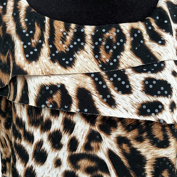 Dressbarn Collection women’s size 1X cheetah print sleeveless cowl neckline top - Picture 5 of 10